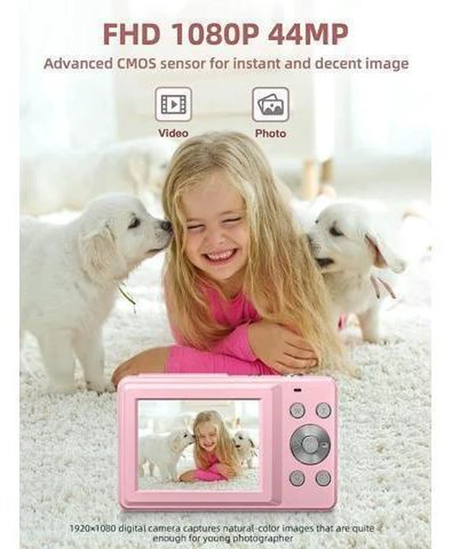 Alt view image 7 of 10 - Digital Camera, FHD 1080P Camera, Digital Point and Shoot Camera with 16X Zoom Anti Shake, Compact Small Camera for Boys Girls Kids