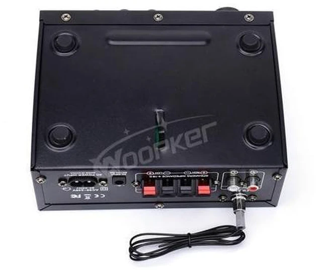 Alt view image 14 of 14 - WOOPKER AK45 Pro Stereo Amplifier, 50Wx2 Bluetooth 5.0 Receiver HiFi 2 Channel Power Amplifier for Wired Speaker, Support USB, SD, RCA, MIC Input, Treble & Bass Control Karaoke Music Player