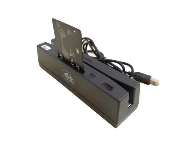 Alt view image 8 of 10 - 4-in-1 Multi Card Reader Magnetic Stripe Credit Card EMV IC Chip RFID PSAM Reader Writer Digital Memory Card Reader