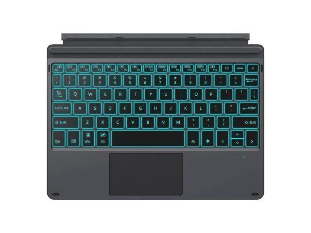 Alt view image 11 of 12 - MoKo Type Cover Fit Microsoft Surface Go 4 (2023)/ Go 3 (2021)/ Go 2 2020 / Go 2018, Slim Wireless Bluetooth Keyboard with Trackpad, 7-Color LED Backlit, Built-in Rechargeable Battery - Black
