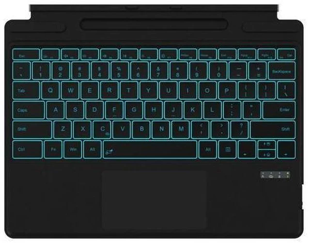 Alt view image 6 of 10 - Surface Pro Keyboard for Microsoft Surface Pro 11/10/9/8/X, Surface Pro Bluetooth Type Cover with 7 Colors Backlit, Touchpad, Sleep/Wake Function, Pencil Holder, Rechargeable Battery