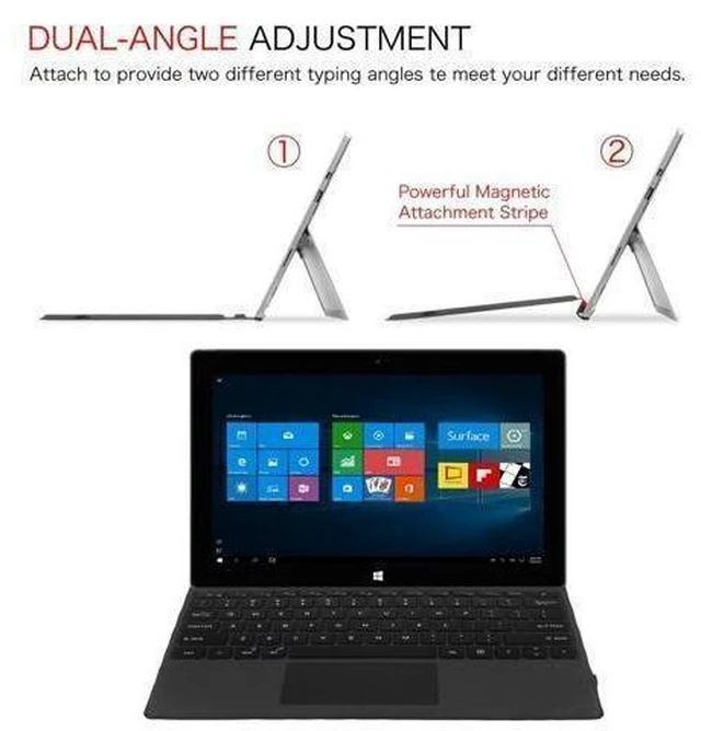 Alt view image 8 of 10 - Fintie Type Cover for Microsoft Surface Pro 7 Plus/Pro 7 / Pro 6 / Pro 5 / Pro 4 / Pro 3, Ultrathin Portable Wireless Bluetooth Keyboard with Built-in Rechargeable Battery (Black)