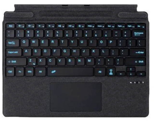 Alt view image 6 of 10 - Zoof Type Cover for Microsoft Surface Pro 11 / Pro 10 / Pro 9 / Pro 8 / Pro X, 13 inch, Portable Slim Bluetooch Keyboard with Touchpad, Pen Holder (Black with Backlit)