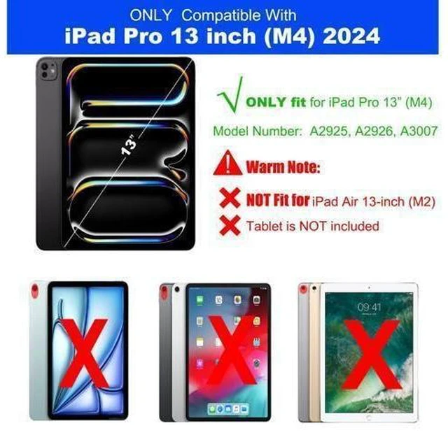 Alt view image 7 of 10 - for 2024 iPad Pro 13-inch (M4) Case with Keyboard - 7 Color Backlit Detachable Tablet Keyboard Cover with Touchpad - 13" iPad Pro (M4, 2024) Magnetic Keyboard Case with Pencil Holder & Kickstand Black