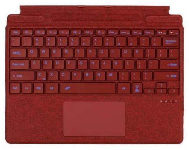 Alt view image 6 of 10 - Zoof Type Cover for Microsoft Surface Pro 11 / Pro 10 / Pro 9 / Pro 8 / Pro X, 13 inch, Portable Slim Bluetooch Keyboard with Touchpad, Pen Holder (Poppy Red with Backlit)