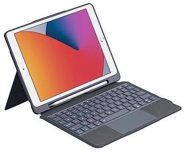 Alt view image 6 of 10 - Zoof Keyboard case for iPad 10.2-inch(7th, 8th and 9th Generation) Bluetooth Keyboard with trackpad, Wireless Keyboard, Magnet Detachable Backlit Keyboard - Black Grey
