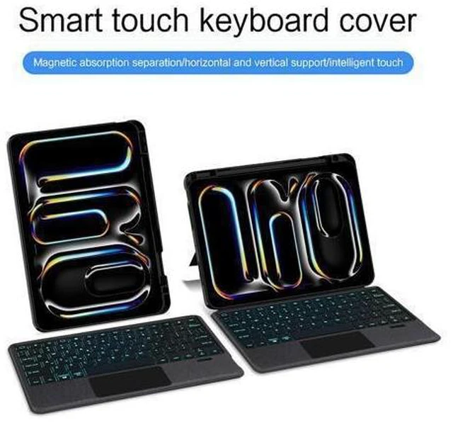 Alt view image 7 of 10 - kaidisen Backlit Keyboard Case for iPad Pro 11 inch M4 2024 Keyboard with Touchpad Backlight Portrait Mode Magnetic Detachable Touch Keyboard Case