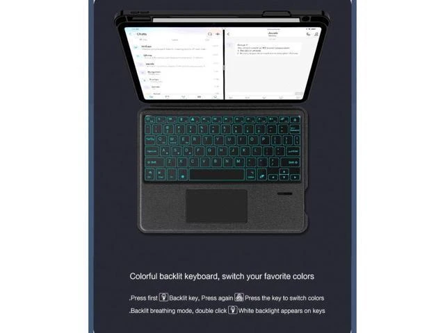 Alt view image 10 of 10 - kaidisen Backlit Keyboard Case for iPad Pro 11 inch M4 2024 Keyboard with Touchpad Backlight Portrait Mode Magnetic Detachable Touch Keyboard Case