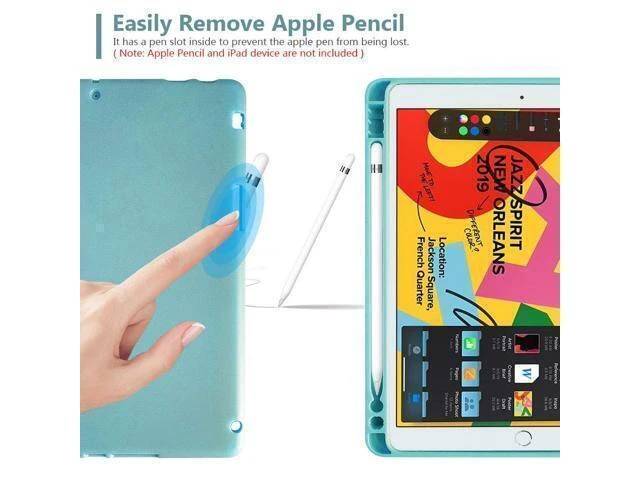 Alt view image 9 of 10 - MMK for iPad Keyboard Case for 10.2" 9th/8th/7th Generation 2021/2020/2019, Detachable Wireless BT Keyboard with Magnetic Protective Cover with Pencil Holder for iPad Pro 10.5" 2019