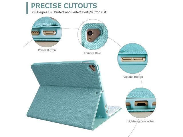 Alt view image 10 of 10 - MMK for iPad Keyboard Case for 10.2" 9th/8th/7th Generation 2021/2020/2019, Detachable Wireless BT Keyboard with Magnetic Protective Cover with Pencil Holder for iPad Pro 10.5" 2019