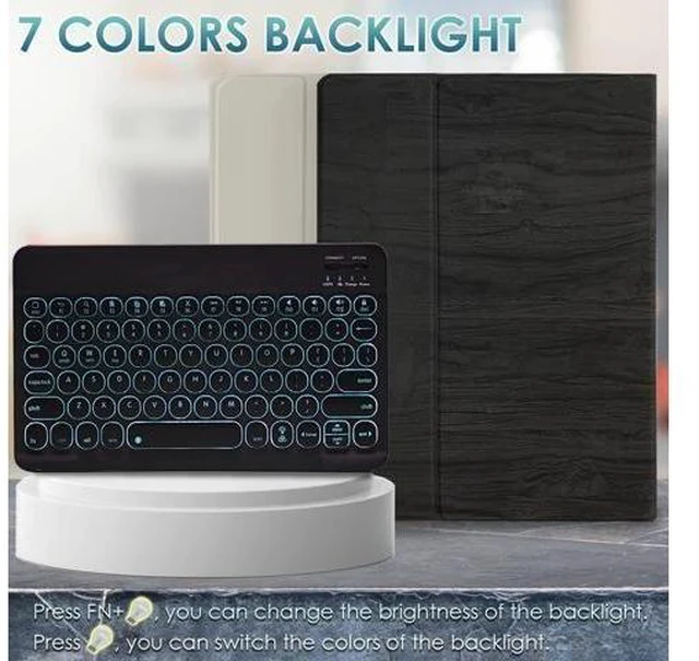 Alt view image 10 of 10 - Wineecy Backlit Keyboard Case for Microsoft Surface Go 4 2023 /Go 3 2021 /Go 2 2020 /Surface Go 2018 Tablet,7 Colors Backlight Magnetic Detachable Wireless Keyboard with Premium PU Cover Case
