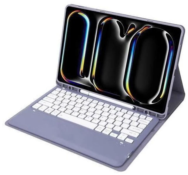 Alt view image 7 of 10 - KcoxdCn New iPad Pro 13 Inch 2024 Keyboard Case for iPad Pro 13 Inch Keyboard Case 2024 Model 7th Generation with Pencil Holder Mutil Angles Stand Cover Detachable Wireless Keyboard (Violet)