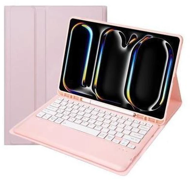 Alt view image 6 of 10 - KcoxdCn New iPad Pro 13 Inch 2024 Keyboard Case for iPad Pro 13 Inch Keyboard Case 2024 Model 7th Generation with Pencil Holder Mutil Angles Stand Cover Detachable Wireless Keyboard (Pink)