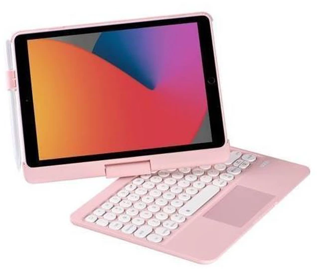 Alt view image 8 of 10 - INI iPad Keyboard Case for iPad 2018 (6th Gen) - iPad 2017 (5th Gen) - iPad Pro 9.7 - Air 2&1-360 Rotatable - Wireless/BT - Backlit 7 Colors - iPad Case with Keyboard for iPad OS (9.7, Pink)