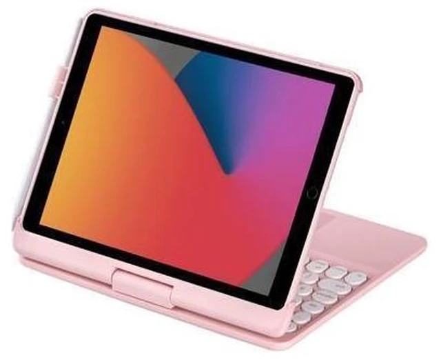 Alt view image 9 of 10 - INI iPad Keyboard Case for iPad 2018 (6th Gen) - iPad 2017 (5th Gen) - iPad Pro 9.7 - Air 2&1-360 Rotatable - Wireless/BT - Backlit 7 Colors - iPad Case with Keyboard for iPad OS (9.7, Pink)