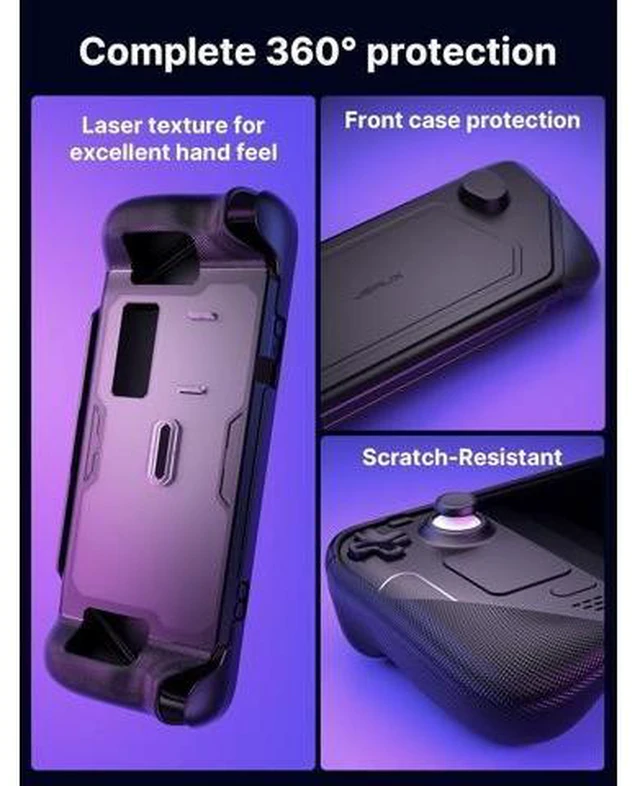 Alt view image 10 of 14 - PC0104 ModCase Compatible with Steam Deck, Steam Deck Case Comprehensive Protection Include Detachable Front Shell, Body Protective Shell, Metal Bracket and Strap - Basic Set