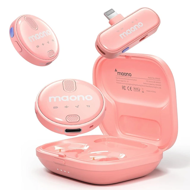 Alt view image 2 of 2 - Wireless-Lavalier-Microphone for iPhone iPad, Wireless Lapel Mic with 48KHz/16Bit, Noise Cancellatio