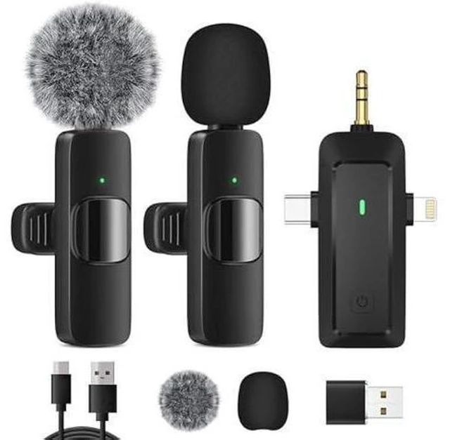 Alt view image 6 of 10 - Wireless Lavalier Microphone for iPhone - Android Phone/Camera/Computer/Laptop, Professional Dual Lapel Mic with USB-C/3.5mm/USB Plug for Video Recording, Vlog, YouTube, TikTok