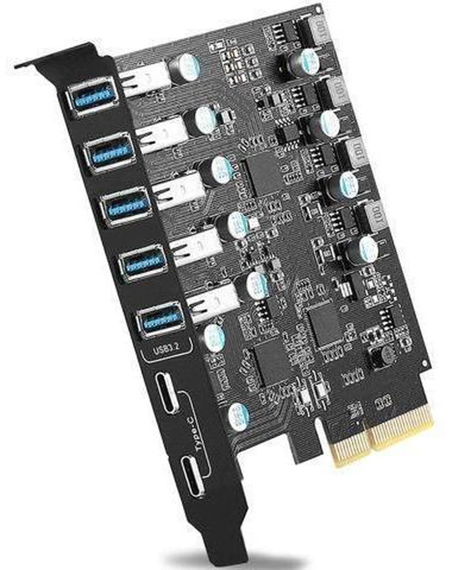 Alt view image 6 of 10 - PCIe USB 3.2/3.1 Gen 2 Card USB 7-Ports (2X USB C - 5 USB A) Expansion Card with 10 Gbps USB C PC Card Internal USB Port Cards for Windows 10/8/7 and Mac OS 10.8.2 Above
