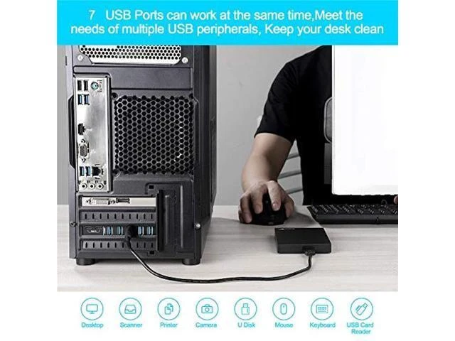 Alt view image 9 of 10 - PCI-E to USB 3.0 7-Port(2X USB-C - 5X USB-A) Expansion Card,PCI Express USB Add in Card, Internal USB3 Hub Converter for Desktop PC Host Card Support Windows 10/8/7/XP and MAC OS 10.8.2 Above