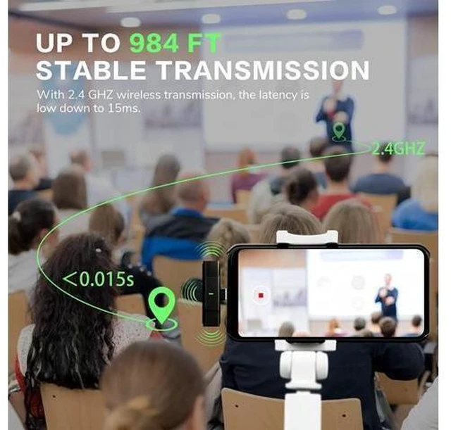 Alt view image 12 of 14 - BONAEVER Wireless Lavalier Microphone for USB Type-C roid with 35H Charging Case Plug & Play Clip-on Lapel Mic for Youtube Facebook Live Standream Video Recording -Noise Reduction/ 984Ft Transmission