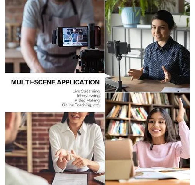 Alt view image 14 of 14 - BONAEVER Wireless Lavalier Microphone for USB Type-C roid with 35H Charging Case Plug & Play Clip-on Lapel Mic for Youtube Facebook Live Standream Video Recording -Noise Reduction/ 984Ft Transmission