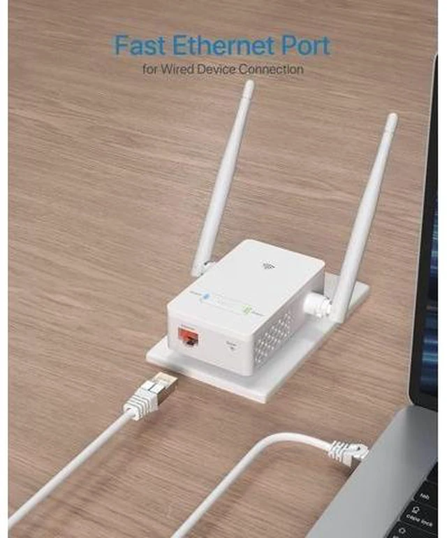 Alt view image 10 of 14 - Universal WiFi to Ethernet Adapter 300Mbps on 2.4GHz WiFi to Wired Converter Wireless Bridge with RJ45 Port for Printer Smart TV Blu-Ray Player etc Connect a Wired Device to Wi-Fi