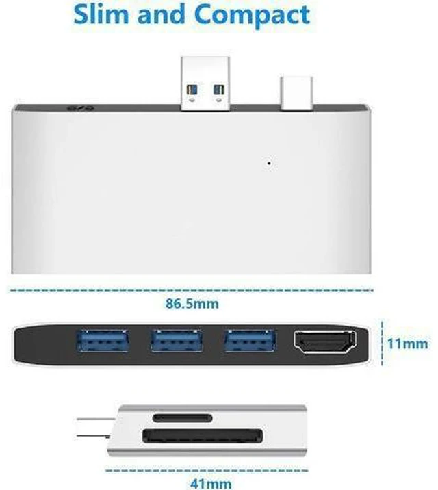 Alt view image 12 of 14 - Surface Pro Docking Station, Surface Pro 4/5/6 Hub Dock with 4K HDMI Adapter, 3 x USB 3.0 Ports, SD/Micro SD Card Reader for Microsoft Surface Pro 4/ Pro 5/ Pro 6