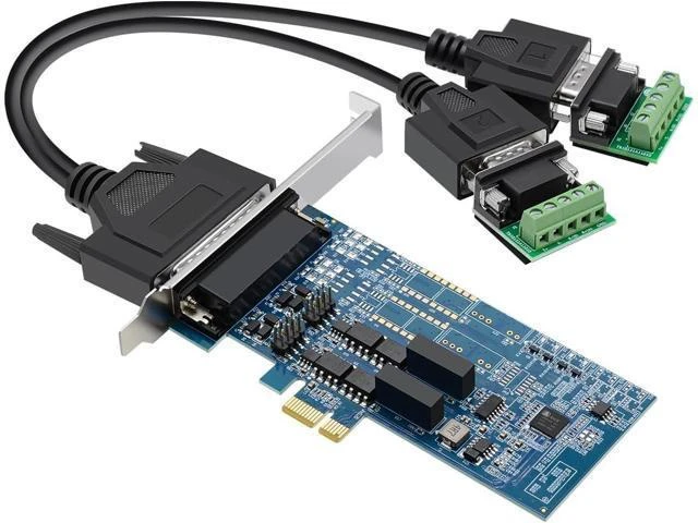 Alt view image 8 of 14 - Buaczo PCIe to Dual RS-485/422 Serial Port Card with 2500V Opto-Isolation, Anti-Surge/Lightning Protection & Terminal Block - DIN Rail Mountable for PLC, CNC, SCADA, Industrial Automation