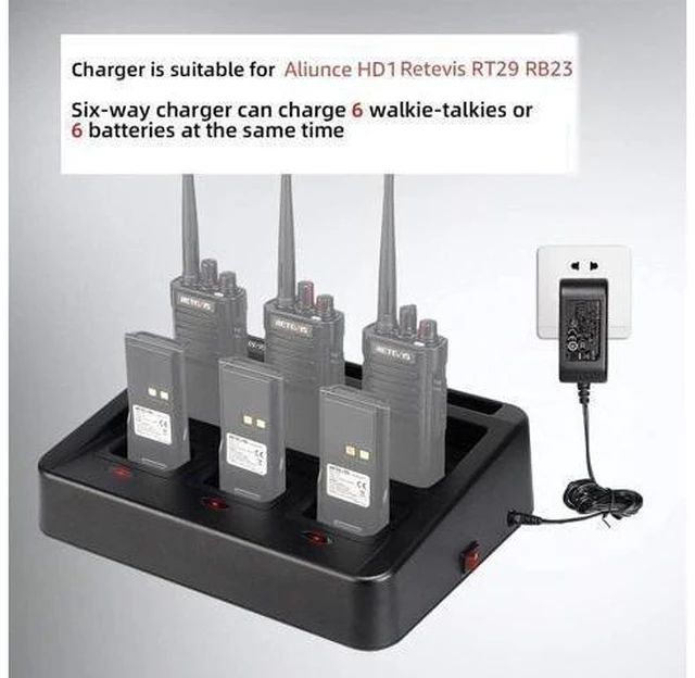 Alt view image 14 of 14 - Retevis RT29 Ailunce HD1 Walkie Talkie Six-Way Charger, Practical Multi Charger Compatible with Retevis RT29 RB23 Ailunce HD1 Two Way Radio (1 Pack)