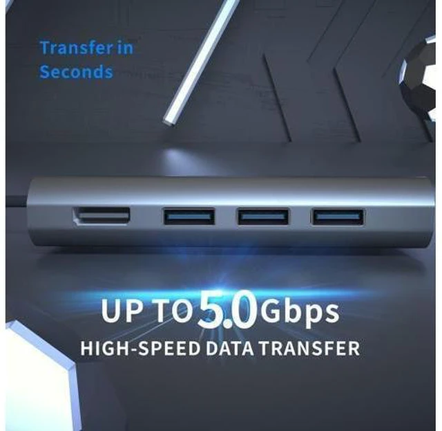 Alt view image 12 of 14 - USB C Hub Ethernet Multiport Adapter, LasAnclas 8-in-1 USB C Docking Station 4K HDMI, 100W PD, 3 USB 3.0, 1Gbps LAN USB C Dongle, SD/TF Reader USB C Dock for MacBook Air/Pro,iPad Pro 2021