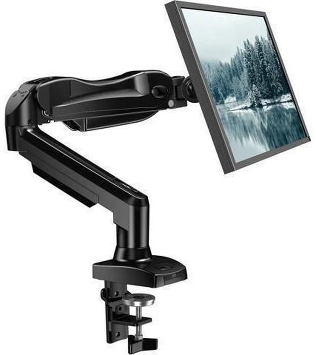 Alt view image 8 of 14 - HUANUO Single Monitor Mount, 13 to 32 Inch Gas Monitor Arm, Adjustable Stand, Vesa Mount with Clamp and Grommet Base - Fits 4.4 to 19.8lbs LCD Computer Monitors