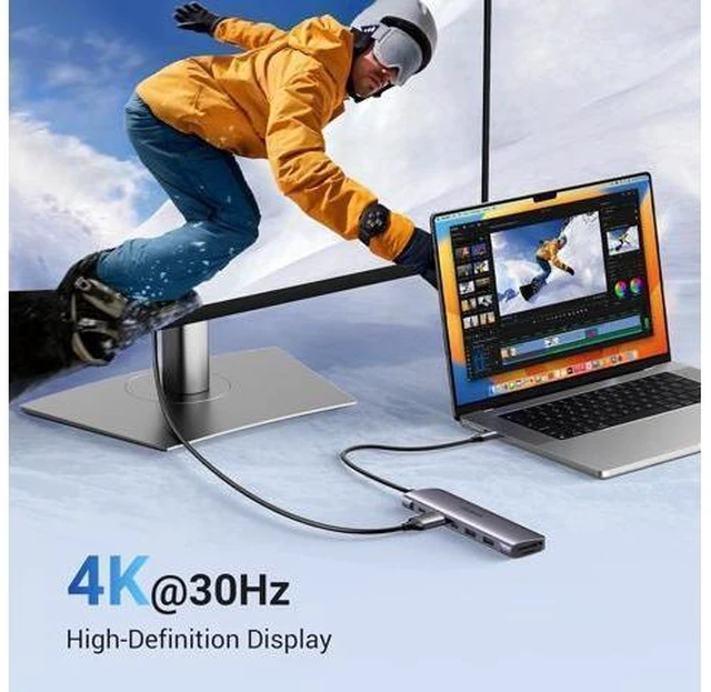 Alt view image 11 of 14 - UGREEN USB-C Hub 7 in 1 USB C Dongle 4K HDMI, 100W PD Charging, USB-C & 2 USB-A 5Gbps Data Ports, SD/TF Card Reader for MacBook Pro/Air, iPad Pro,iPhone 15 Pro/Pro Max, XPS, Thinkpad