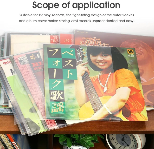 Alt view image 12 of 14 - 50PCS 12'' LP Vinyl Record Plastic Outer Sleeves Anti-Static Protection Covers