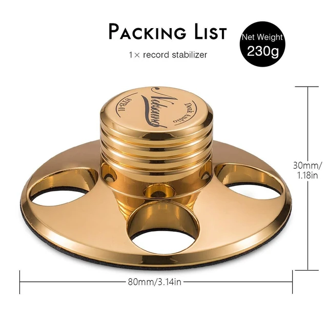 Alt view image 11 of 14 - Nobsound STB-01 LP Vinyl Turntables Metal Disc Stabilizer Record Weight HiFi (Gold)