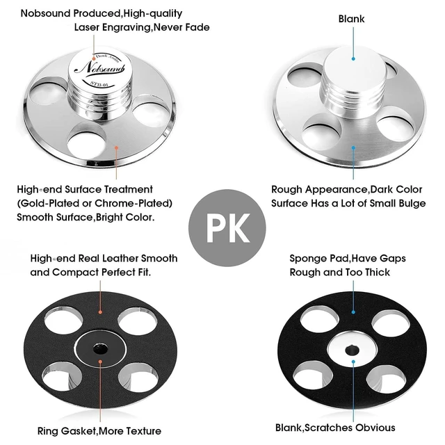 Alt view image 12 of 14 - Nobsound STB-01 LP Vinyl Turntables Metal Disc Stabilizer Record Weight HiFi (Gold)