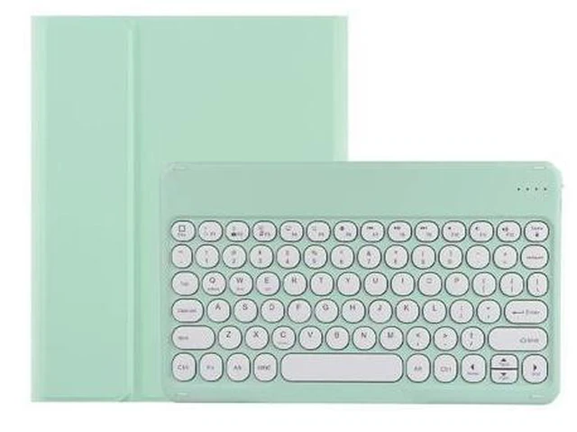 Alt view image 6 of 10 - KMXDD Keyboard Case for iPad 10th Generation Case with Keyboard Cute Round Key Detachable Bluetooth Keyboard Cover for iPad 10 2022 10.9 inch (Mint Green)