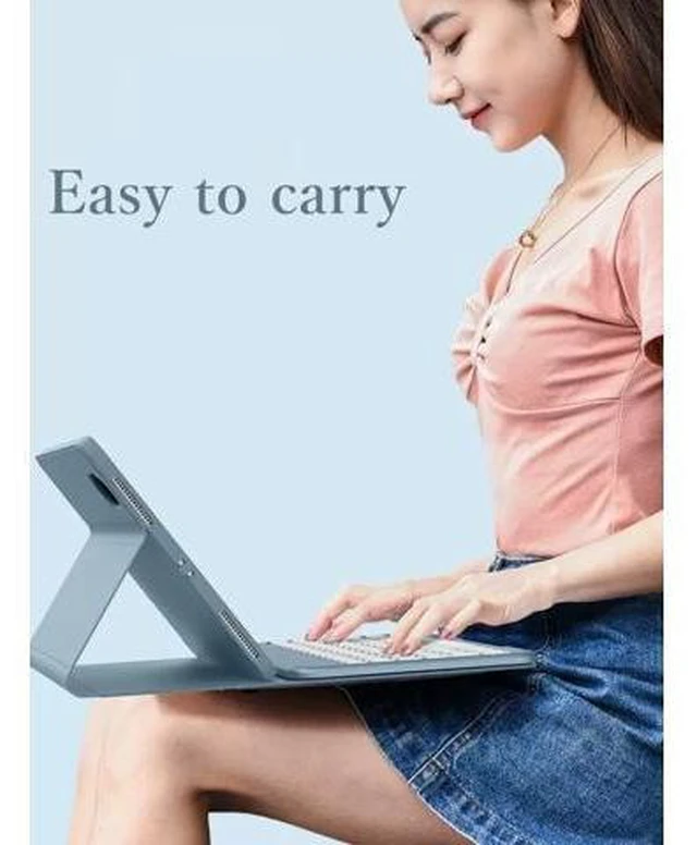 Alt view image 10 of 10 - KMXDD Keyboard Case for iPad 10th Generation Case with Keyboard Cute Round Key Detachable Bluetooth Keyboard Cover for iPad 10 2022 10.9 inch (Mint Green)