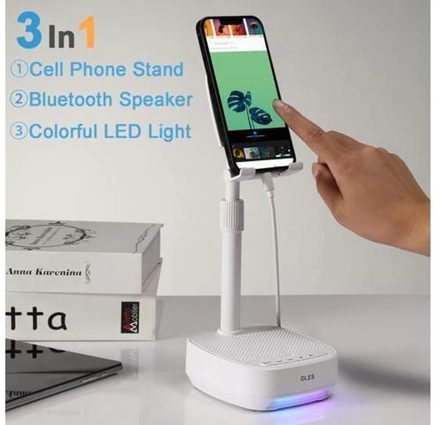 Alt view image 7 of 10 - OLES Gifts for Men Dad, Cell Phone Stand with Wireless Speaker, Birthday Gifts for Men, Gifts Him, Phone Holder for iPhone/Android/Tablet, Unique Gifts for Dad Him Mom, Women Gifts