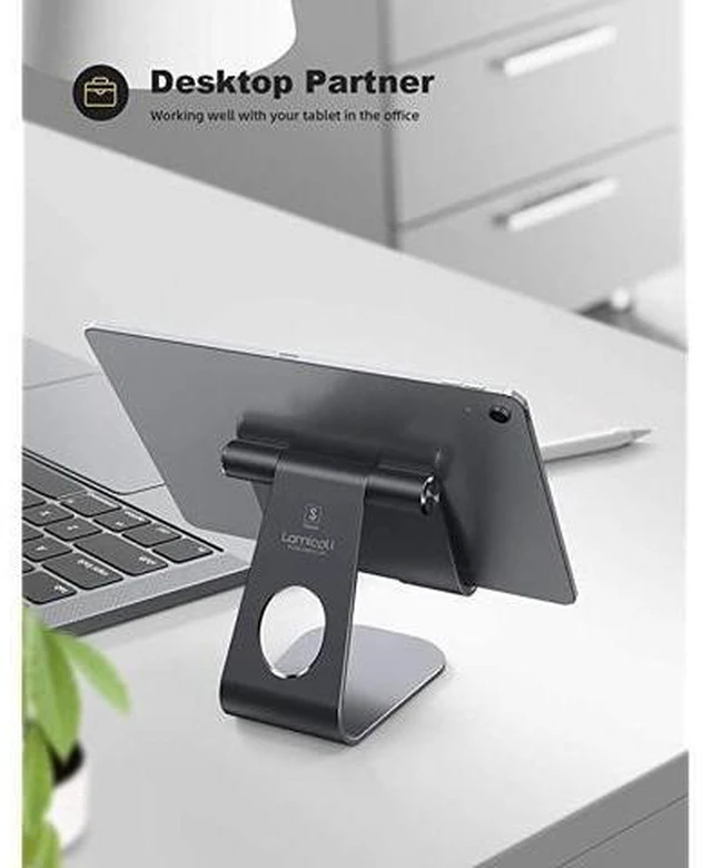 Alt view image 9 of 14 - Tablet Stand Adjustable Tablet Stand Desktop Stand Holder Dock Suitable to New iPad 2017 Pro 97 105 Air Mini 2 3 4 Kindle Nexus Accessories Tab EReader 413 inch Gray