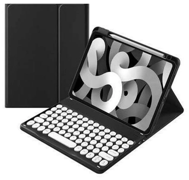 Alt view image 6 of 10 - kaitesi iPad Mini 6 2021 Keyboard Case with Pencil Charging Holder - 8.3 Inch Keyboard Case for iPad Mini 6th Generation, Detachable BT Color Keyboard Cover Round Button (Black)
