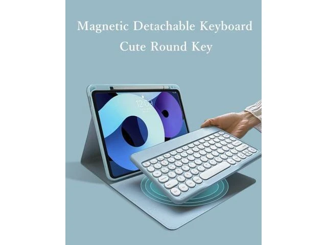 Alt view image 8 of 10 - kaitesi iPad Mini 6 2021 Keyboard Case with Pencil Charging Holder - 8.3 Inch Keyboard Case for iPad Mini 6th Generation, Detachable BT Color Keyboard Cover Round Button (Black)