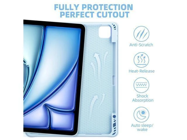 Alt view image 8 of 10 - GOKOCO iPad Air 13 inch M2 2024 Case with Keyboard-Keyboard Case for iPad Pro 12.9 inch 6th/5th/4th/3rd Generation with Pencil Holder,Wireless Detachable Keyboard,Auto Sleep/Wake Function-Blue