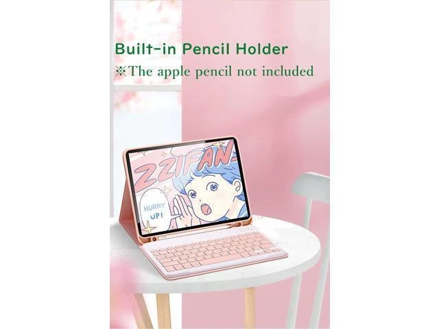 Alt view image 10 of 10 - Keyboard Case for iPad Pro 12.9 inch 6th Generation 2022, iPad 12.9 inch 5th 4th 3rd Generation Keyboard Case Cute Color Keyboard Detachable Bluetooth Keyboard Cover with Pencil Holder (MintGreen)