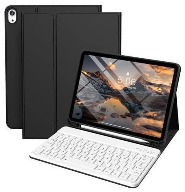 Alt view image 6 of 10 - kenke for iPad 10th Generation Case with Keyboard (10.9 Inch, 2022), Magnetically Detachable Wireless Bluetooth Keyboard, Folio Keyboard Case with Pencil Holder for iPad 10th Generation, Black
