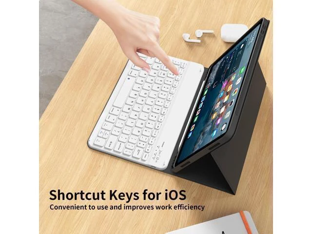 Alt view image 8 of 10 - kenke for iPad 10th Generation Case with Keyboard (10.9 Inch, 2022), Magnetically Detachable Wireless Bluetooth Keyboard, Folio Keyboard Case with Pencil Holder for iPad 10th Generation, Black