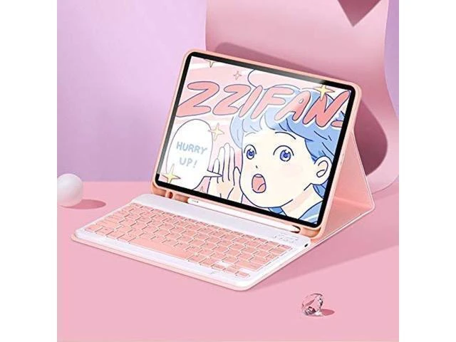 Alt view image 10 of 10 - YEEHi Keyboard Case for iPad Pro 12.9 6th Generation 2022, iPad 12.9 inch 5th 4th 3rd Generation Keyboard Case Cute Color Keyboard Detachable Bluetooth Keyboard Cover with Pencil Holder (LightBlue)