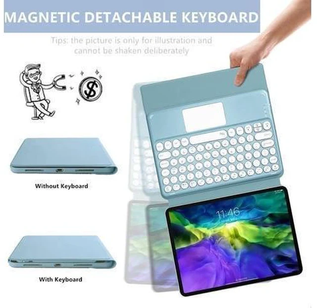 Alt view image 9 of 10 - Disonbeir Keyboard Case for iPad Pro 11 inch 4th 3rd 2nd Generation(2022/2021/2020), Touchpad Magnetically Detachable Keyboard Case for iPad Pro 11 inch (Pink)