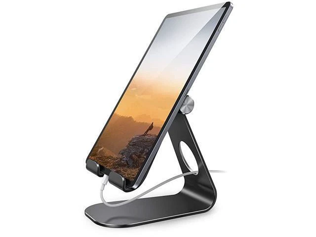 Alt view image 8 of 14 - Tablet Stand Adjustable Tablet Stand Desktop Stand Holder Dock Compatible with Tablet Such as iPad 2018 Pro 97 105 Air Mini 2 3 4 Kindle Nexus Accessories EReader 413Black