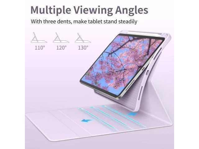 Alt view image 8 of 10 - JKSML Keyboard Case for iPad 10th Generation 10.9 inch 2022, 7 Color Backlight, Case with Keyboard for iPad 10 Gen, Wireless Keyboard, Built-in Pencil Holder, Auto Sleep/Wake, Purple